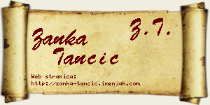 Žanka Tančić vizit kartica
